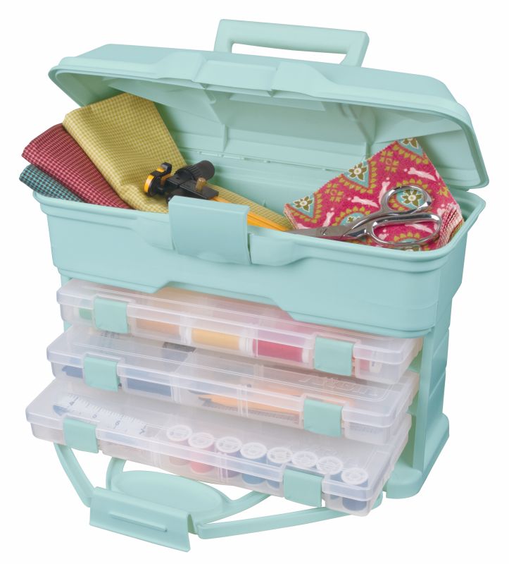  ArtBin 6944AG Medium Anti-Tarnish Box with Removable Dividers,  Jewelry & Craft Organizer, [1] Plastic Storage Case with Anti-Tarnish  Technology, Clear with Aqua Accents