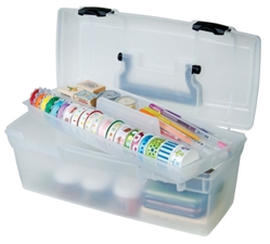 akisey 3 Pack Craft Organizers and Storage, Portable Plastic Art Caddy with  Handle & 2 Foldable Art Supply Storage Box, Art Bin Craft Storage