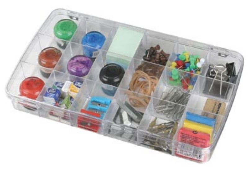 Organizer Box 18 Compartment Crystal Clear