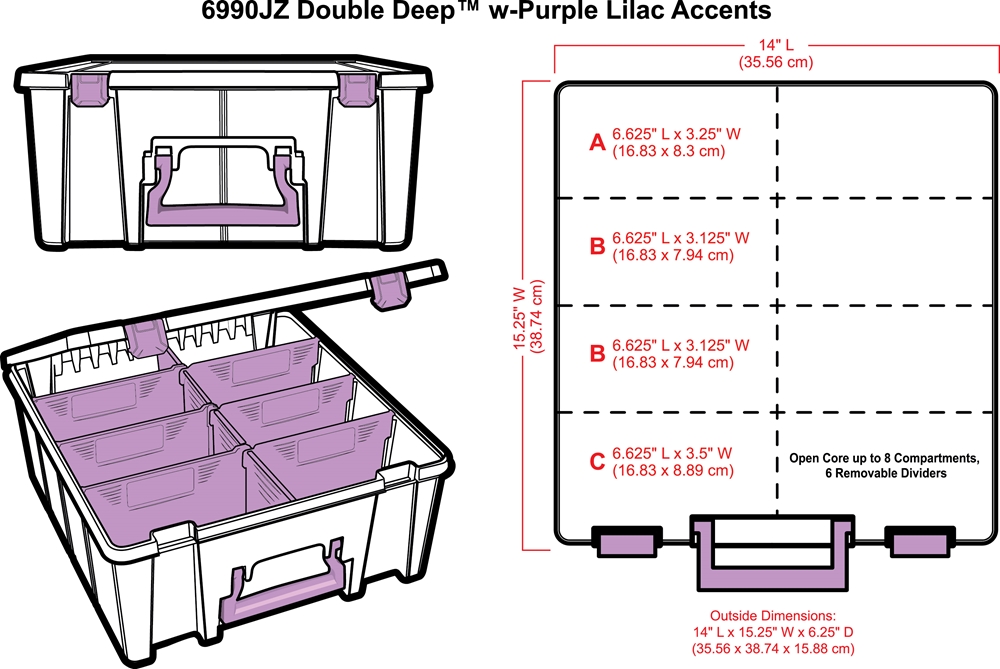 ArtBin Super Satchel Double Deep Box W/Dividers-15.25X14X6.25