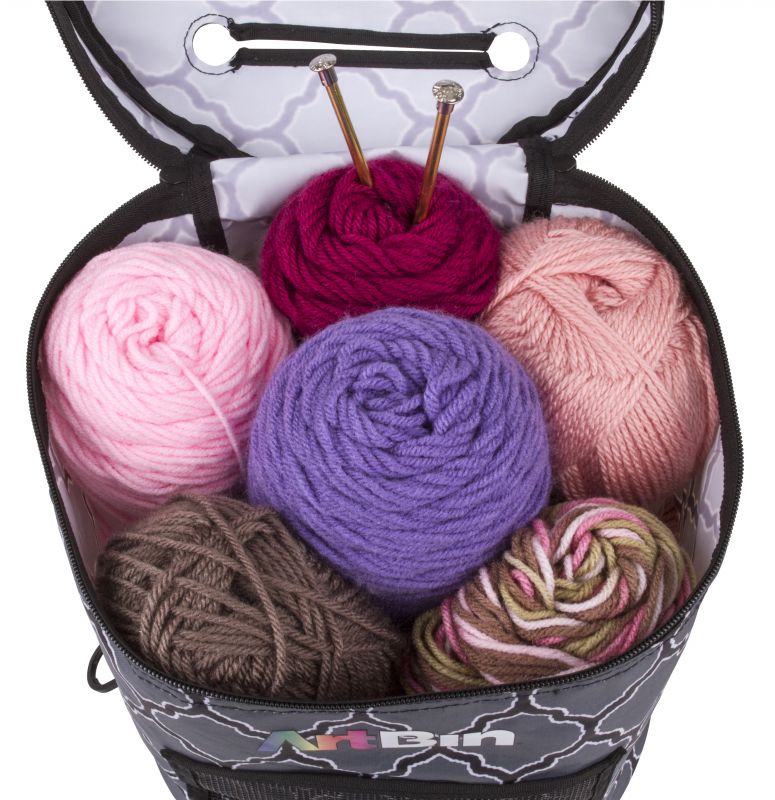 Yarn Drum Knitting And Crochet Tote Bag Gray Print 6804sa