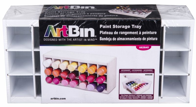  ArtBin 6828AG Paint Storage Tray, Art & Craft Supply Storage,  Super Satchel System Accessory, Wall Mountable 21 Compartment Paint  Organizer, White : Arts, Crafts & Sewing